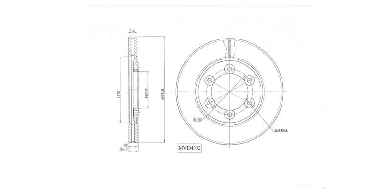 Brake Disc Vented Front Ford Courier 86 00, Ford Ranger 00 06,Mazda B2500,B2600 97 07 (Single)