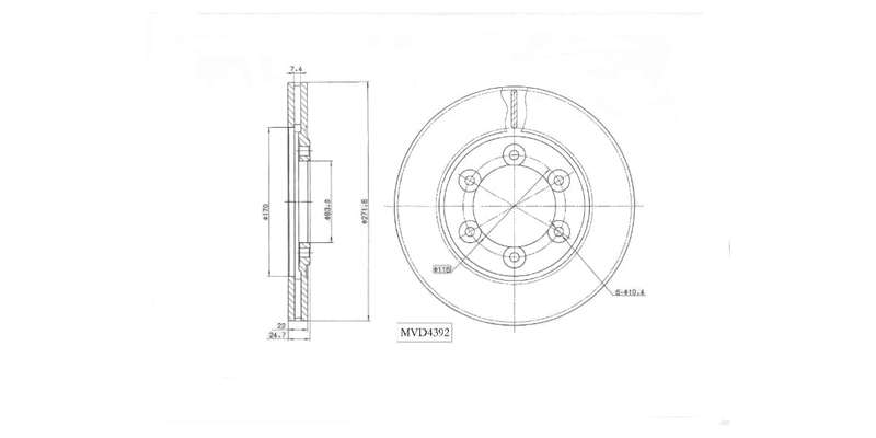 Brake Disc Vented Front Ford Courier 86 00, Ford Ranger 00 06,Mazda B2500,B2600 97 07 (Single)