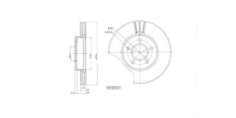 Brake Disc Vented Front Ford Focus Ii,Iii 2005 2012,Volvo C30 07 13,S40 Ii 05 12,V50 04 10 (Single)