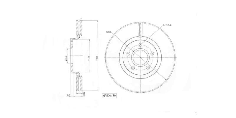 Brake Disc Vented Front Ford Focus Iii,Kuga I,Iii,Transit 2014> Volvo C30,S40,V50 2006 2018 (Single)