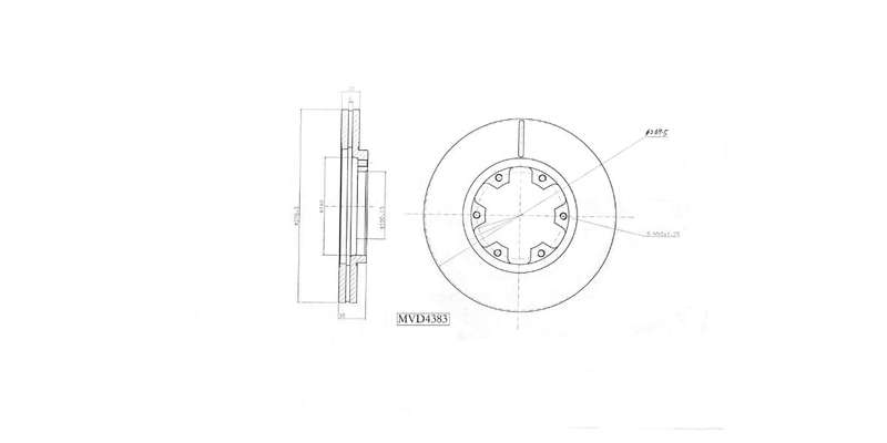 Brake Disc Vented Front Ford Maverick, Nissan Hardbody 99 08,Np300 2009> (Single)