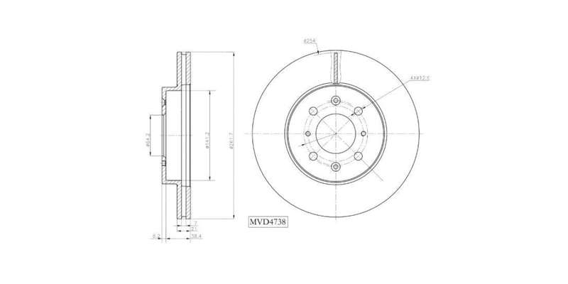 Brake Disc Vented Front Honda 150I,160I,180E,Civic,Crx,Jazz 3 1992 2015 (Single)