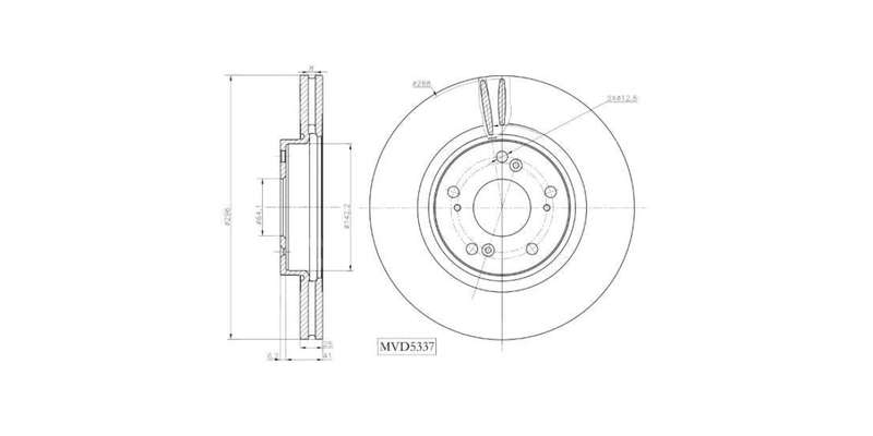 Brake Disc Vented Front Honda Accord Viii 2,0I,2.2I,2.4I 2008 2014 (Single)