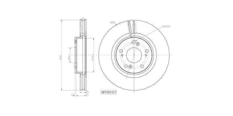Brake Disc Vented Front Honda Accord Viii 2,0I,2.2I,2.4I 2008 2014 (Single)