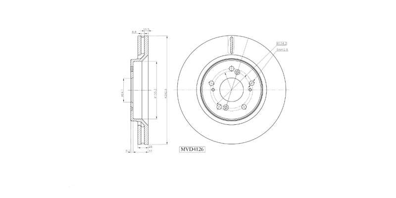Brake Disc Vented Front Honda Cr V 2.0I,2.2I,2.4I 2006 2017 (Single)