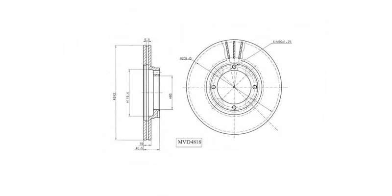 Brake Disc Vented Front Hyundai Accent I 1.3,1.5,Scoupe 1994 2002 (Single)