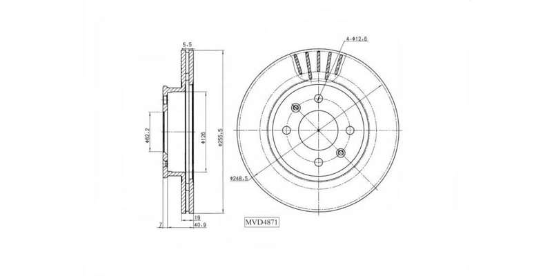 Brake Disc Vented Front Hyundai Getz 1.3,1.4,1.5Crdi,1.6 2003 2012 (Single)