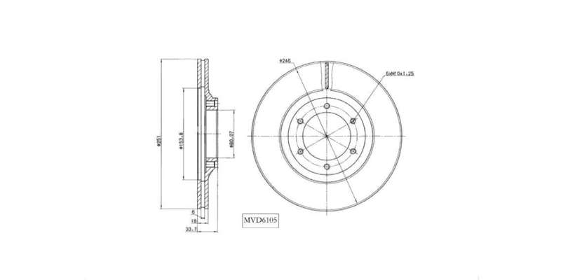 Brake Disc Vented Front Isuzu Kb21,22,26,27,Relay,Wfr 1981 1990 (Single)