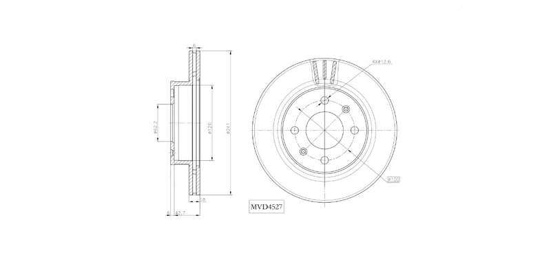 Brake Disc Vented Front Kia Picanto 1.1,Picanto 2 1.0,1.2 2004>2011> (Single)