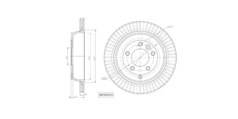 Brake Disc Vented Front Landrover Discovery[3] 2005 2009 (Single)