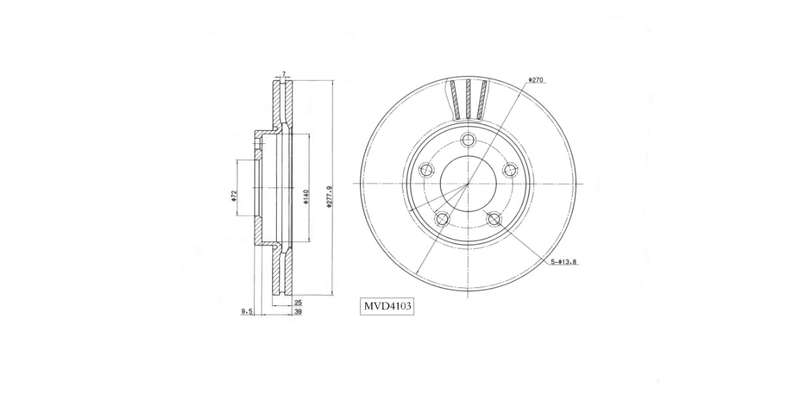 Brake Disc Vented Front Mazda 3 1.6,2.0 2004 2014 (Single)