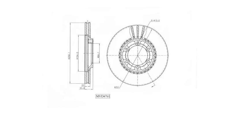Brake Disc Vented Front Mitsubishi Colt 4G32,4G63,4D56,4D54 1994 1999 (Single)