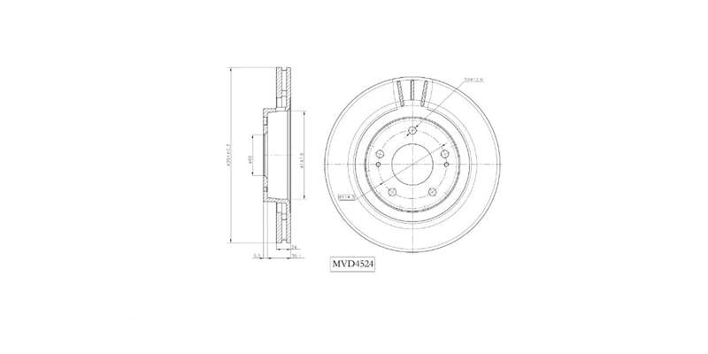 Brake Disc Vented Front Mitsubishi Outlander 2003 2014 (Single)