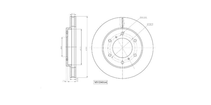 Brake Disc Vented Front Mitsubishi Triton 2.4,2.5D,3.2D,3.5 2007 2015 (Single)
