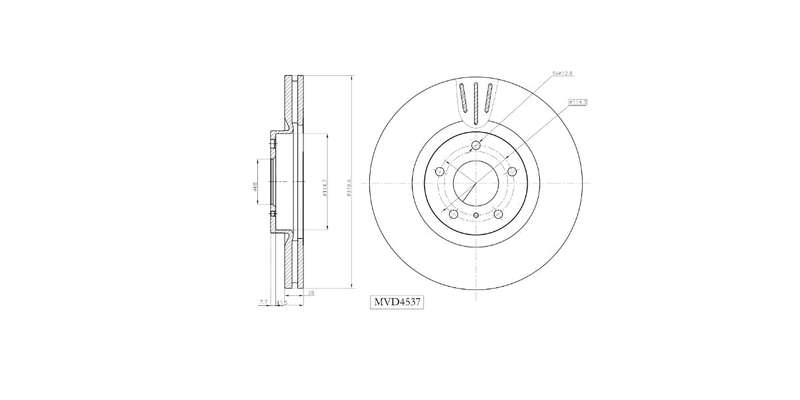 Brake Disc Vented Front Nissan Murano 3.5 V6,Murano 2 3.5 V6 2005 2016 (Single)