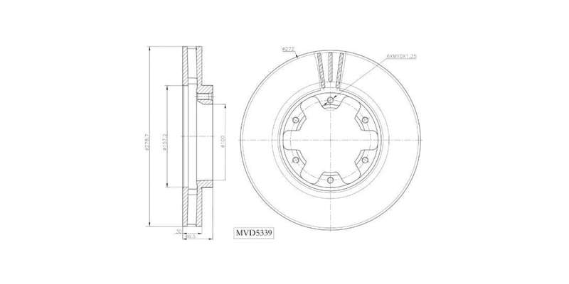 Brake Disc Vented Front Nissan Nv350,Impendulo,Panelvan 2013> (Single)