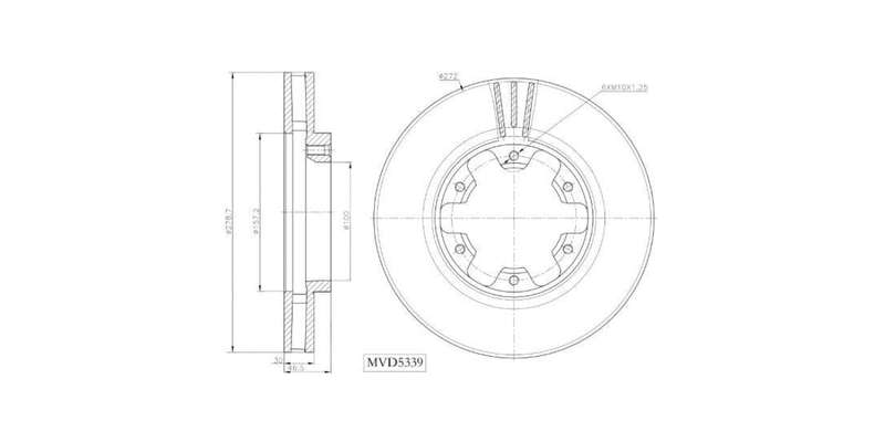 Brake Disc Vented Front Nissan Nv350,Impendulo,Panelvan 2013> (Single)