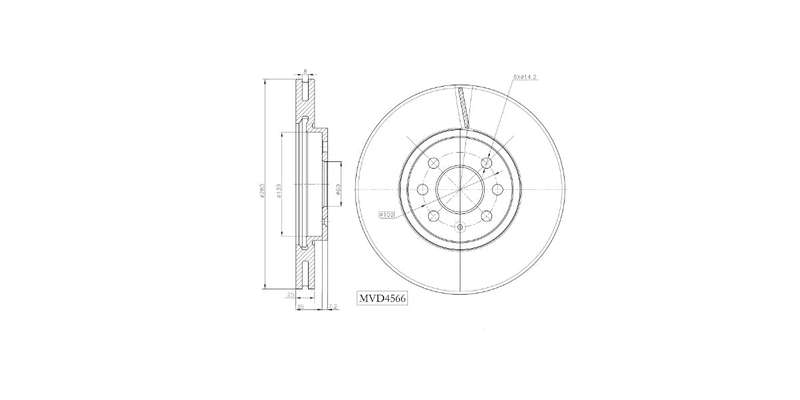 Brake Disc Vented Front Opel Astra,Meriva 2003 2010 (Single)