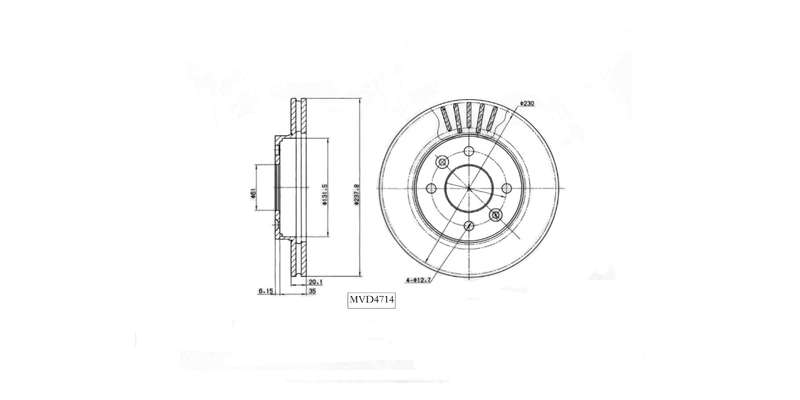 Brake Disc Vented Front Renault Clio 1999 2006,Megane 1997 1999,Kangoo 2003 2009 (Single)