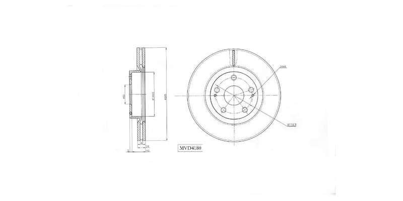 Brake Disc Vented Front Toyota Auris,Aurisx,Corolla,VeRear Solido 2007 2014 (Single)