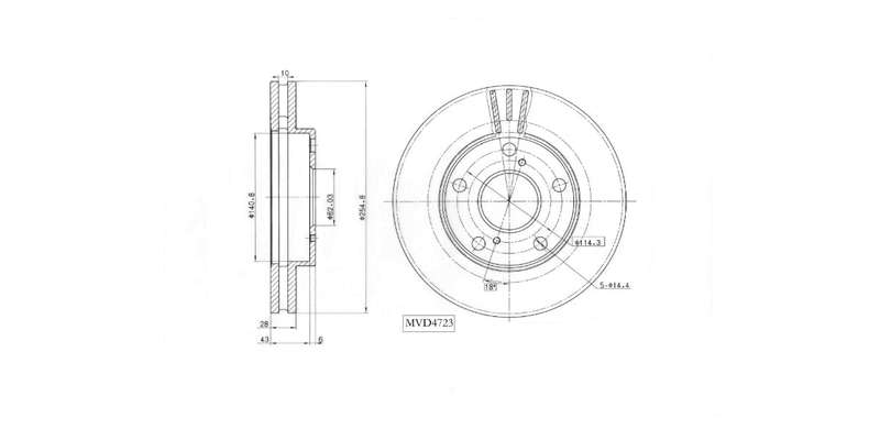 Brake Disc Vented Front Toyota Camry 1993 2000,Gaia 1998 2004 (Single)