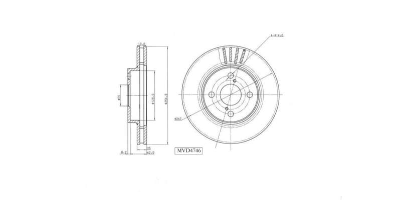 Brake Disc Vented Front Toyota Corolla 2002 2007,Runx 2003 2007 (Single)