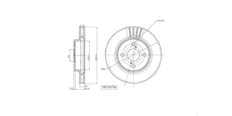 Brake Disc Vented Front Toyota Corolla 2002 2007,Runx 2003 2007 (Single)