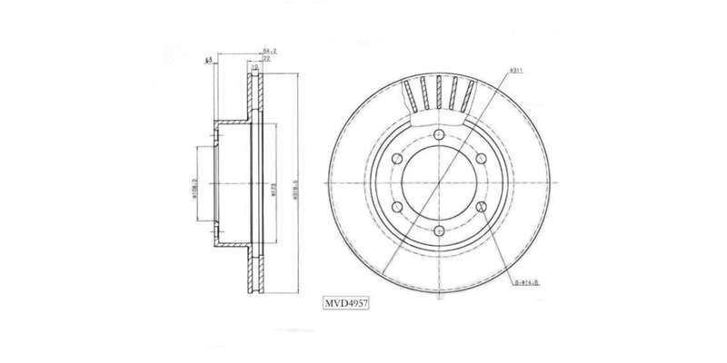 Brake Disc Vented Front Toyota Prado 3.4,2.0 1997 2010 (Single)