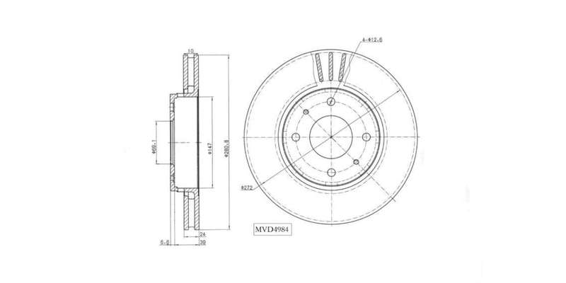 Brake Disc Vented Front Volvo S40 2.0,2.4,V40,V50 1997 2009 (Single)