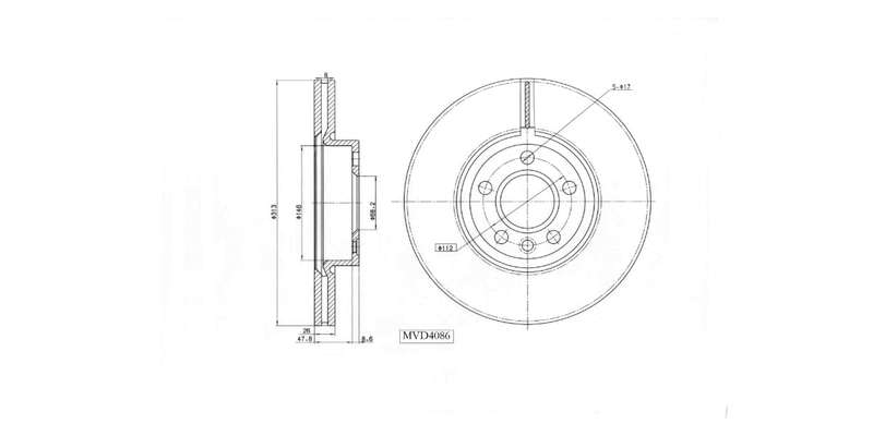 Brake Disc Vented Front Vw Sharan 1.8T 1999 2006,Vw Kombi T4 2001 2004 (Single)