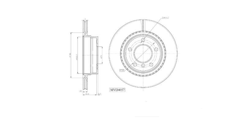 Brake Disc Vented Rear Bmw 120I,125I [F20] 2016> 120D [E87] (Single)