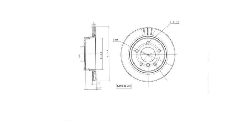 Brake Disc Vented Rear Bmw 318I,320D,320I,323I,328I [E46] 1999 2005 (Single)