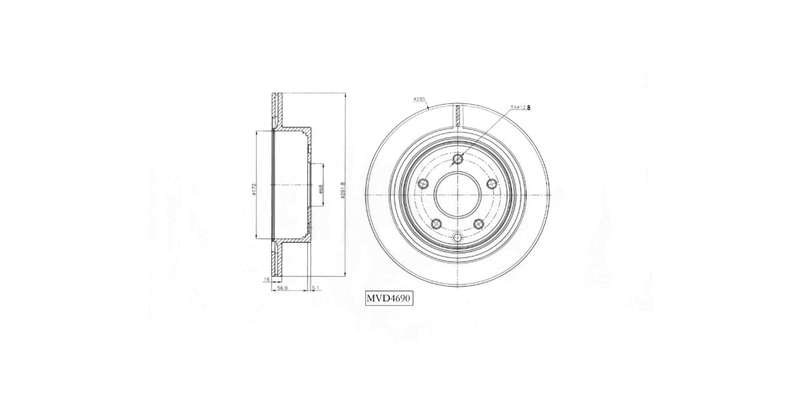 Brake Disc Vented Rear Nissan Qashqai 2008 2014,X Trail 2001 2014,Renault Koleis 2008 2011 (Single)