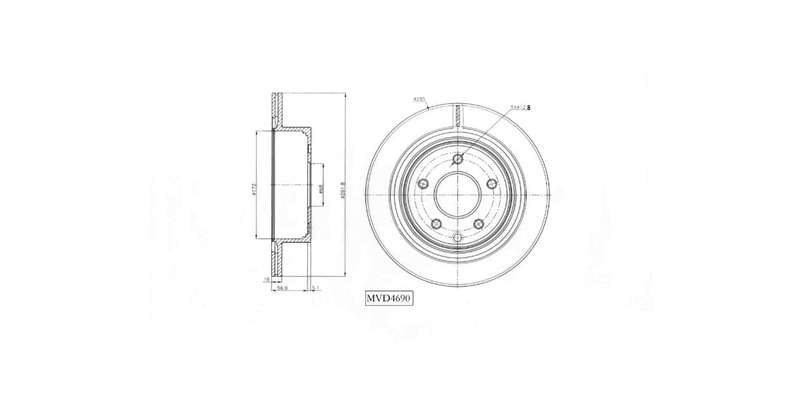 Brake Disc Vented Rear Nissan Qashqai 2008 2014,X Trail 2001 2014,Renault Koleis 2008 2011 (Single)