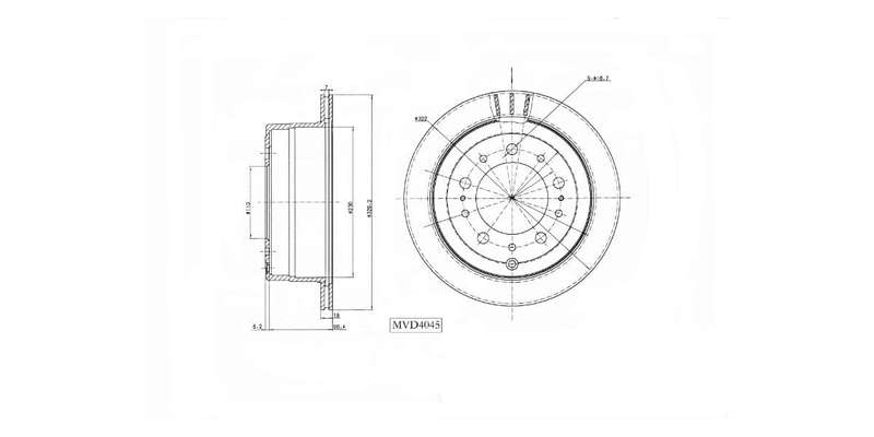 Brake Disc Vented Rear Toyota Landcruiser 100 1998 2008 (Single)