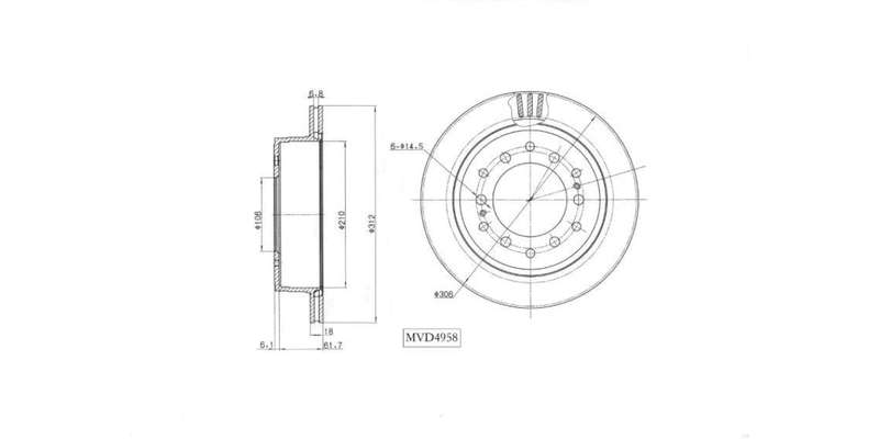 Brake Disc Vented Rear Toyota Prado 3.4,2.0,Landcruiser 1983 2002 (Single)