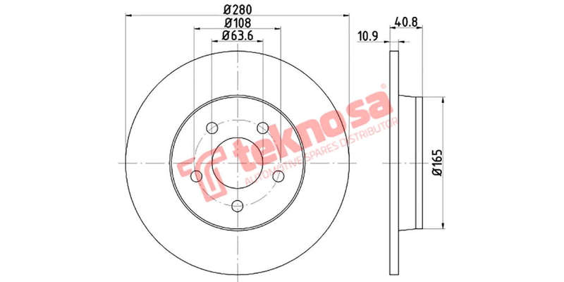 Brake Disc Volvo C30 C70 S40 V50 (Rear Solid)