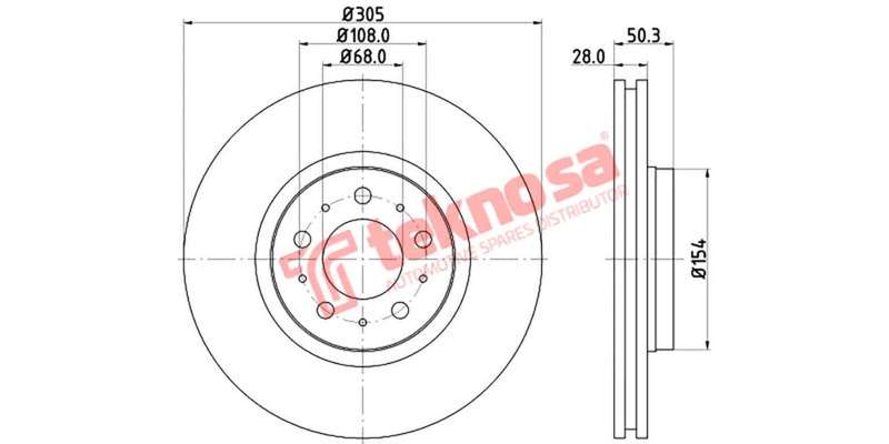 Brake Disc Volvo S60 S80 V70 Xc70 16" Wheel (Front Vented)