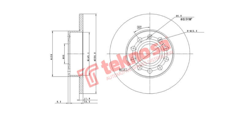 Brake Disc Vw Golf 4 Caddy Audi A3 03 (Rear Solid)