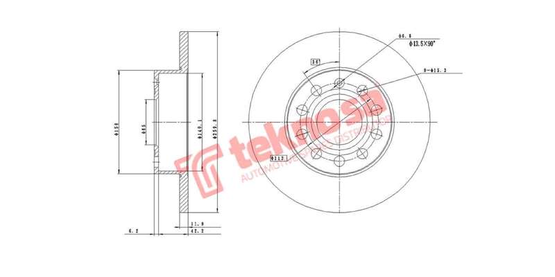 Brake Disc Vw Golf 4 Caddy Audi A3 03 (Rear Solid)