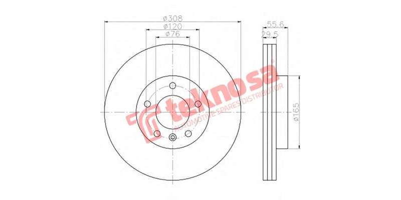 Brake Disc Vw T5 Transporter 1.9 2.5Tdi 05 (Front Vented)