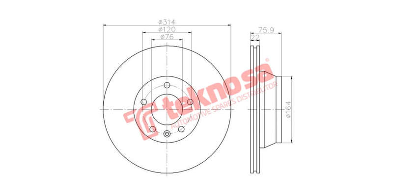 Brake Disc Vw Transporter T5 Touareg (Rear Vented)