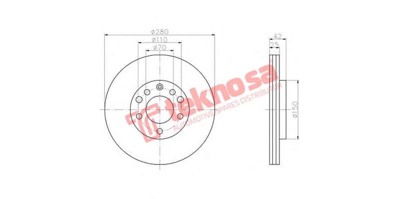 Brake Disc Zafira I 1.8 01 (Front Vented)
