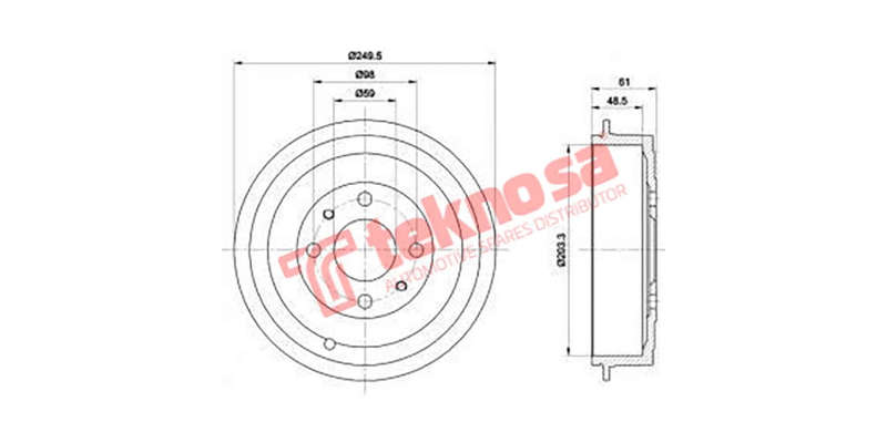 Brake Drum Astra Espero Lanos 1.8 2.0 84
