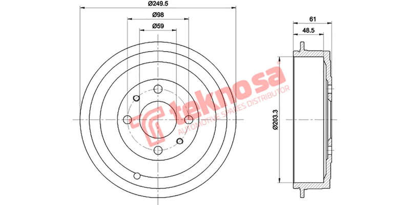 Brake Drum Fiat Bravo Fiorino Panda