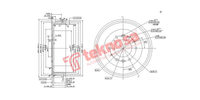 Brake Drum Ford Courier Mazda B Series 80