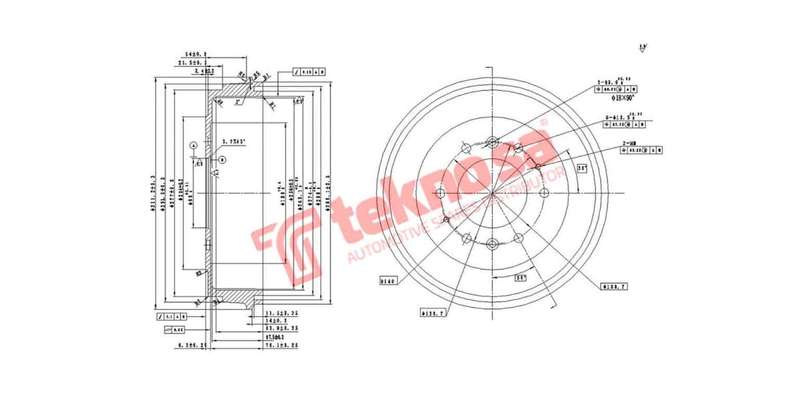 Brake Drum Ford Courier Mazda B Series 80