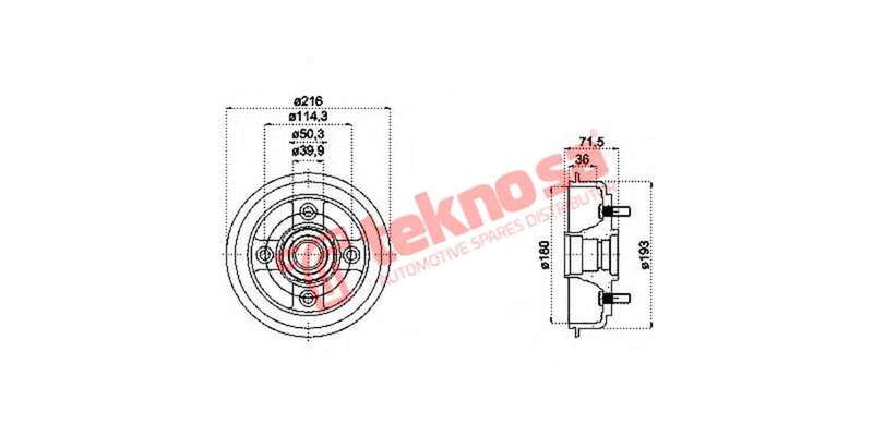 Brake Drum Ford Fiesta 89 Mazda Soho(Hub Drum)