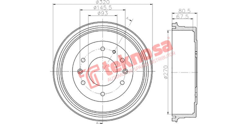 Brake Drum Ford Ranger 00 04