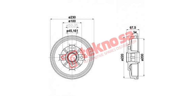 Brake Drum Kia Rio 1.5 16V 00 05 (Hub)